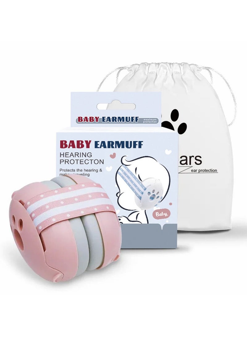 NNEWVANTE حماية أذن الأطفال، سماعات إلغاء الضوضاء للأطفال، سماعات تخفيض الضوضاء للرضع والأطفال حتى 36 شهر - وردي - Image 1