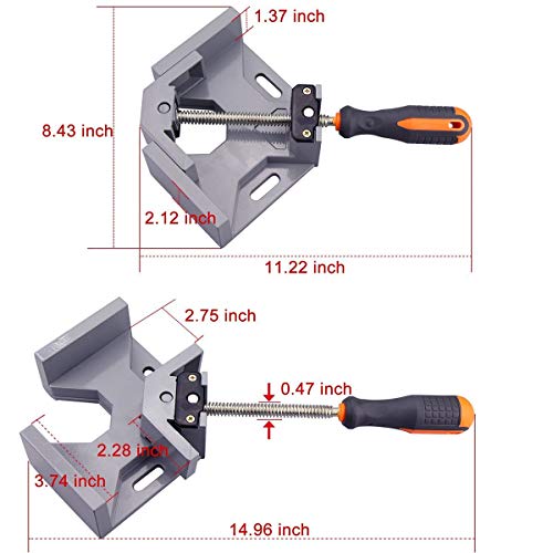 WEICHUAN Aluminum Alloy Right Angle Clamp 90 Degree Angle Clamp Corner Clamp Right Angle Vise Adjustable Frame Clamp With Adjustable Swing Jaw for DIY Woodworking(Pack of 1) - Image 2