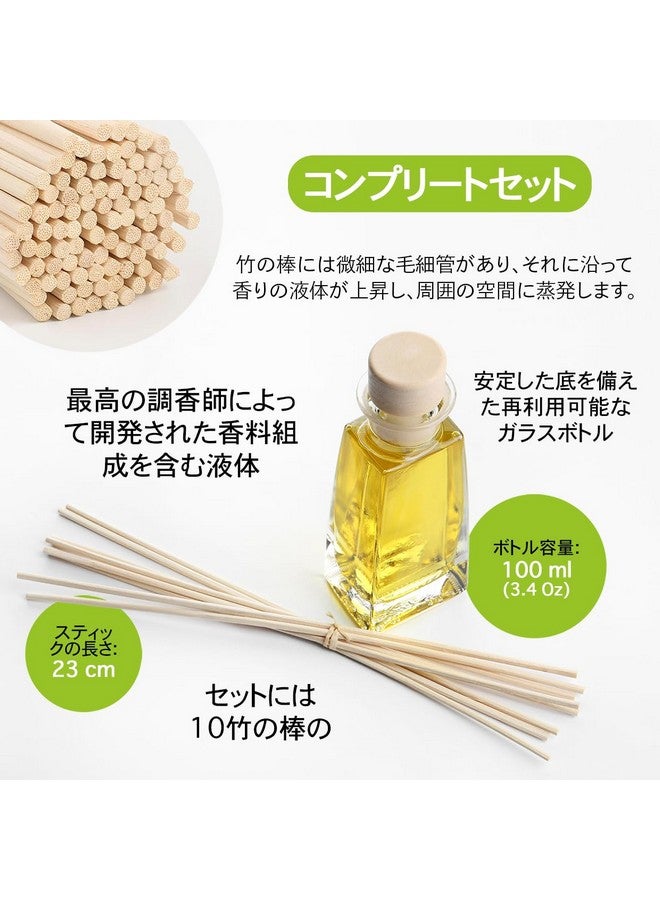 Aromatika Jasmine Reed Diffuser W/Natural Essential Jasmine Oil 3.4 Fl Oz (100Ml) Fresh & Long Lasting Fragrance Scented Reed Diffuser Gift Set W/ 8 Bamboo Sticks Good For Aromatherapy Spa Home - Image 3