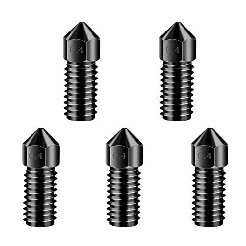 LANKEGU 5 PCS Upgraded Hardened Steel Nozzles, 3D Printer Accessories High-Temperature Resistance 0.4mm Hardened Steel Nozzle for AnkerMake M5/M5C 3D Printer - Image 1
