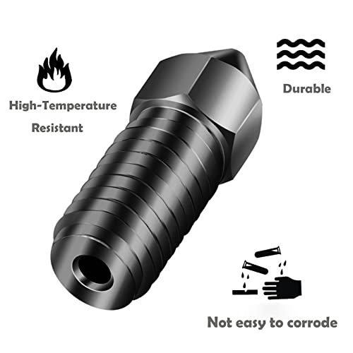LANKEGU 5 PCS Upgraded Hardened Steel Nozzles, 3D Printer Accessories High-Temperature Resistance 0.4mm Hardened Steel Nozzle for AnkerMake M5/M5C 3D Printer - Image 2