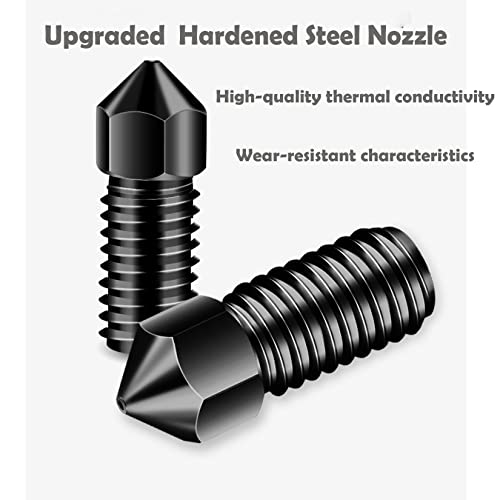 LANKEGU 5 PCS Upgraded Hardened Steel Nozzles, 3D Printer Accessories High-Temperature Resistance 0.4mm Hardened Steel Nozzle for AnkerMake M5/M5C 3D Printer - Image 4