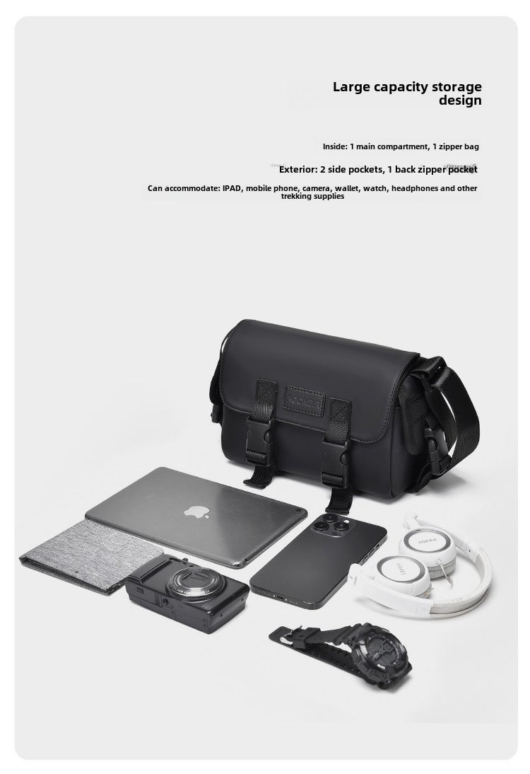 Agoneir Fashion Men'S Shoulder Bag Casual Trendy Japanese Style Small Square Bag Water-Repellent Korean Style - Image 4