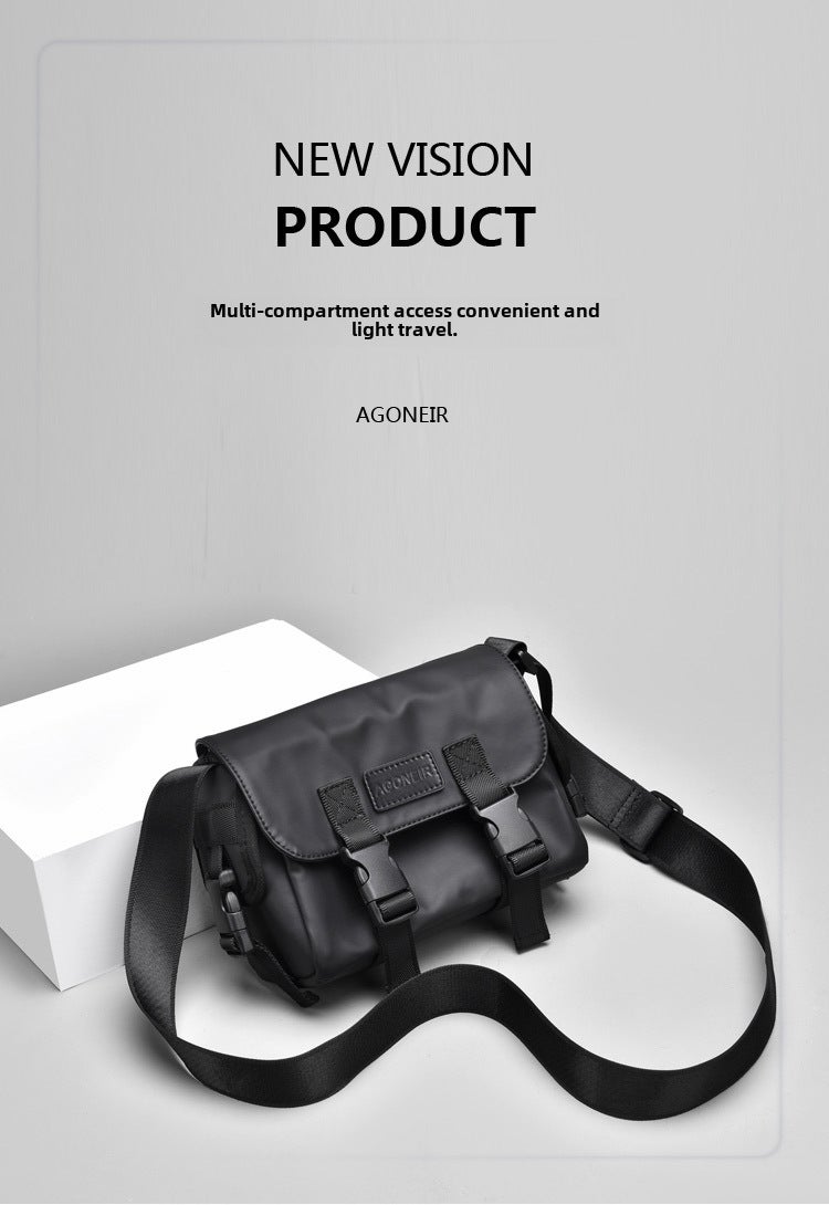 Agoneir Fashion Men'S Shoulder Bag Casual Trendy Japanese Style Small Square Bag Water-Repellent Korean Style - Image 2