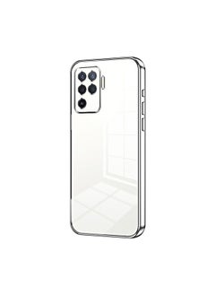 Case Cover For OPPO A94 4G Transparent Plating Fine Hole Phone Case Silver