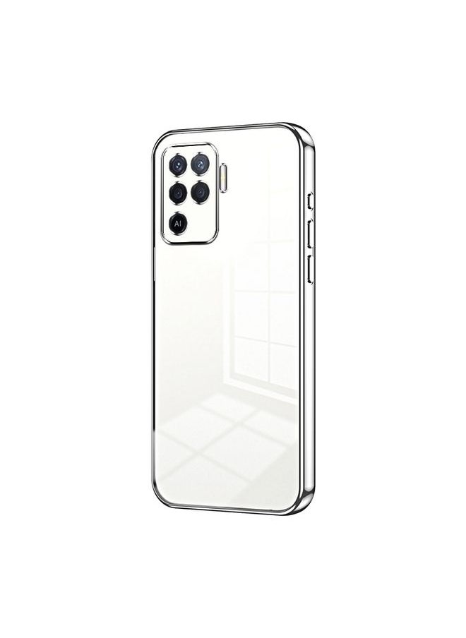 HuHa - Case Cover For OPPO A94 4G Transparent Plating Fine Hole Phone Case Silver - Image 1