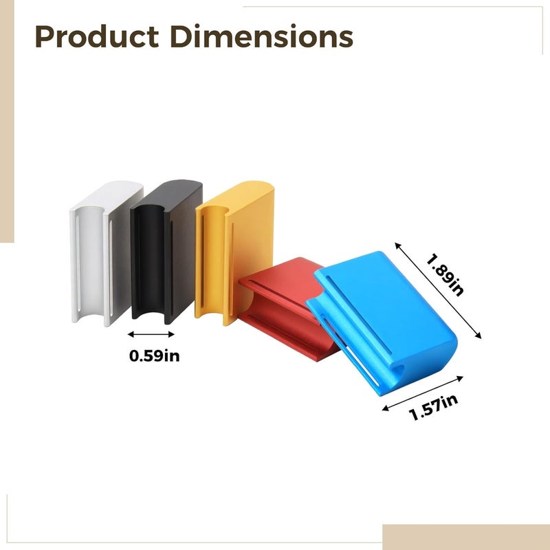 Leather Edge Sanders 5 Pcs Kit, Aluminum Alloy Leather Edge Grind Polish Tool, 1.6 in Wide Burnisher Block Set with Sandpaper Slot, for DIY Leather Crafts - Image 2