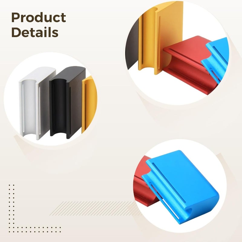 Leather Edge Sanders 5 Pcs Kit, Aluminum Alloy Leather Edge Grind Polish Tool, 1.6 in Wide Burnisher Block Set with Sandpaper Slot, for DIY Leather Crafts - Image 4