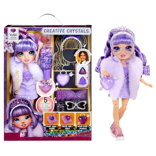 Rainbow High Creative Crystals Violet - Purple 11” Fashion Doll with Crystal Accessory Make It Kit, Ring for You, DIY, Crafts, Resin Play, Kids Gift 8+ - Image 1