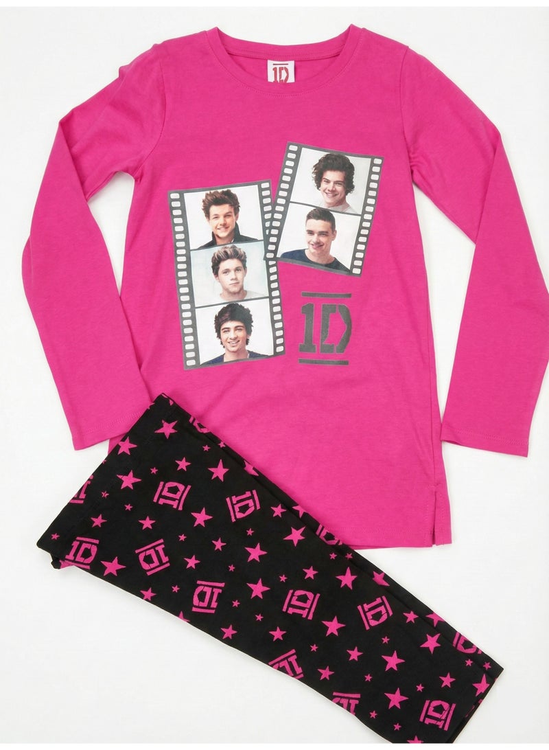 ون دايركشن بيجامة بأكمام طويلة من فرقة ون دايركشن من إنتاج كيدز تي في100%من القطن - Image 1