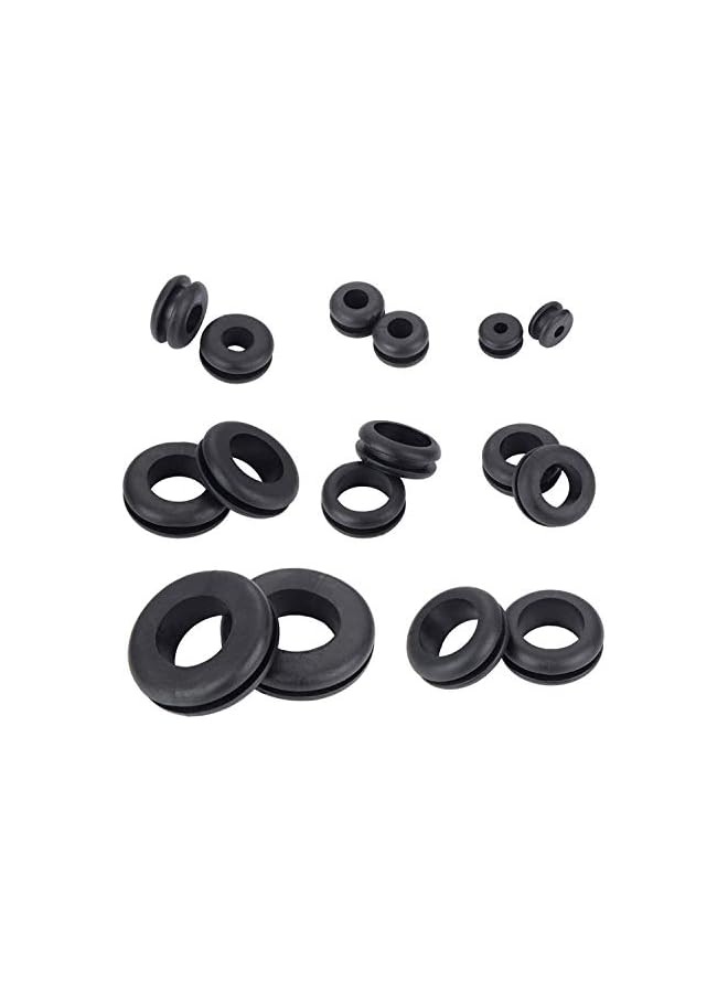 PROMASS 180 Pieces Rubber Grommet Assortment Kit Electrical Conductor Gasket Ring Set, 8 Different Sizes, Ideal for Wire, Plug, Automotive, Plumbing, etc (180pcs) - Image 2
