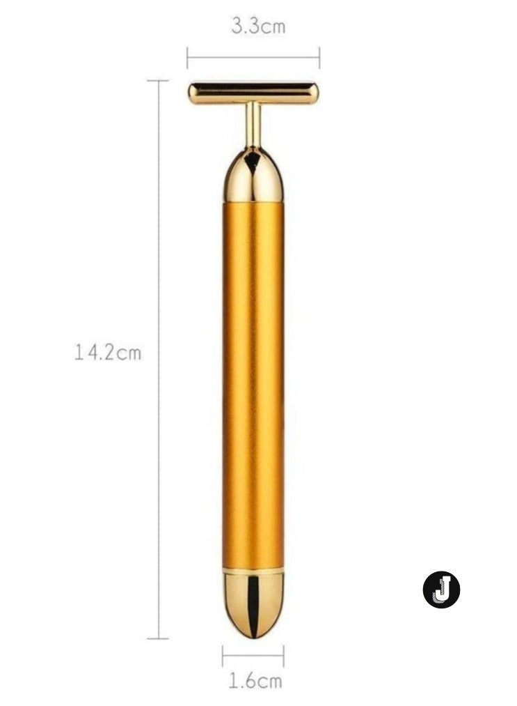 JAJEEK "New Luxurious Waterproof T-Shaped Gold Massager – The Ultimate Skincare Tool for Radiant Skin" - Image 1