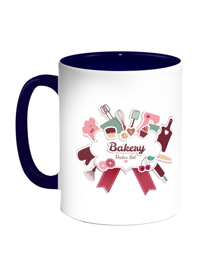 RYN Bakery Tools Printed Coffee Mug Blue/White/Red 11ounce
