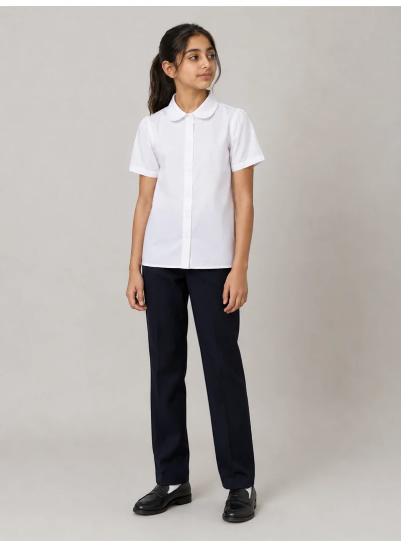 فكتور اند جين White Senior Girls Short Sleeve Collared Shirt