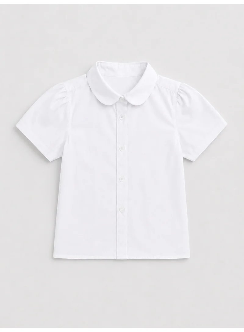 Victor And Jane WHITE White Senior Girls Short Sleeve Collared Shirt for Women | Best Price UAE