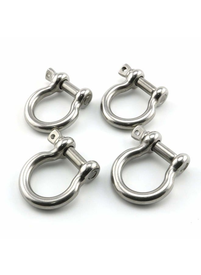Heyous 4pcs 1/4 Inch 6mm Screw Pin Anchor Shackle Stainless Steel Heavy Duty Bow Shape Load Clamp for Chains Wirerope Lifting Paracord Outdoor Camping Survival Rope Bracelets - Image 3