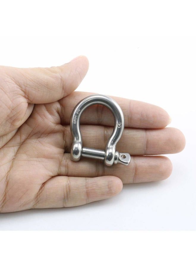 Heyous 4pcs 1/4 Inch 6mm Screw Pin Anchor Shackle Stainless Steel Heavy Duty Bow Shape Load Clamp for Chains Wirerope Lifting Paracord Outdoor Camping Survival Rope Bracelets - Image 2