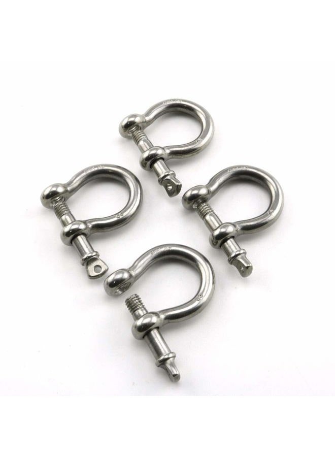 Heyous 4pcs 1/4 Inch 6mm Screw Pin Anchor Shackle Stainless Steel Heavy Duty Bow Shape Load Clamp for Chains Wirerope Lifting Paracord Outdoor Camping Survival Rope Bracelets - Image 4