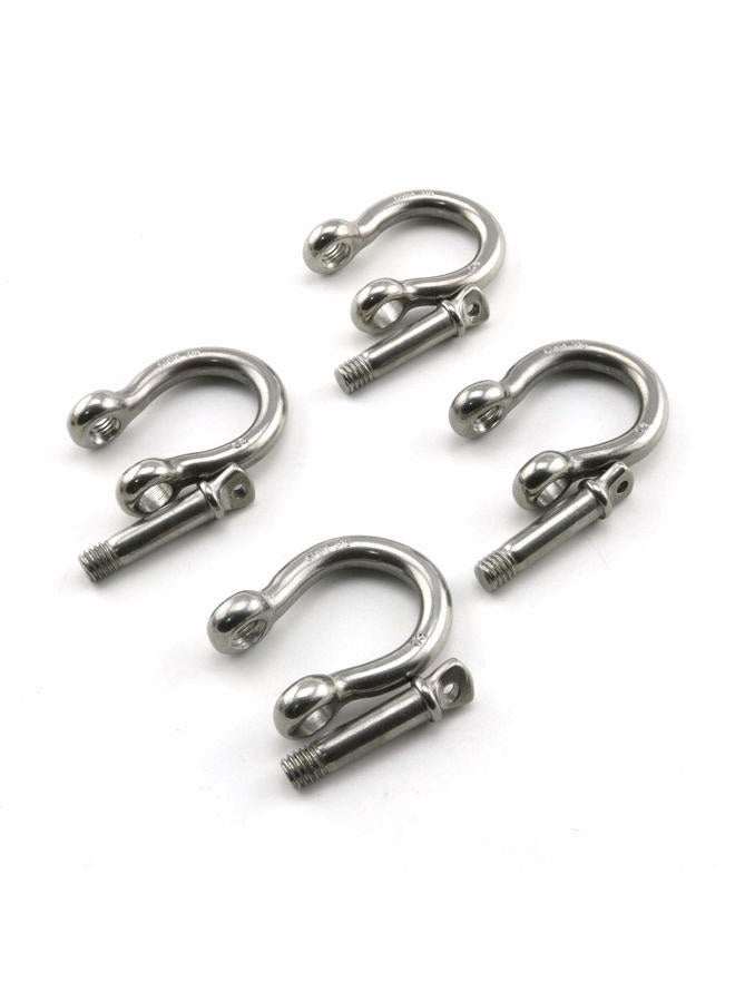 Heyous 4pcs 1/4 Inch 6mm Screw Pin Anchor Shackle Stainless Steel Heavy Duty Bow Shape Load Clamp for Chains Wirerope Lifting Paracord Outdoor Camping Survival Rope Bracelets - Image 5