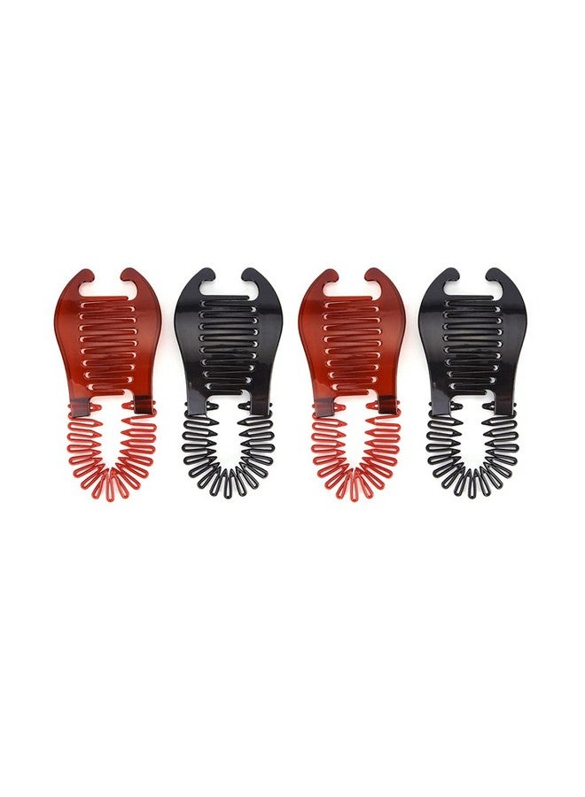 Lokusel 4 Pcs Plastic Banana Hair Clips Flexible Hair Banana Grips Ponytail Holder Hair Comb Hair Accessories For Women Girls - Image 2