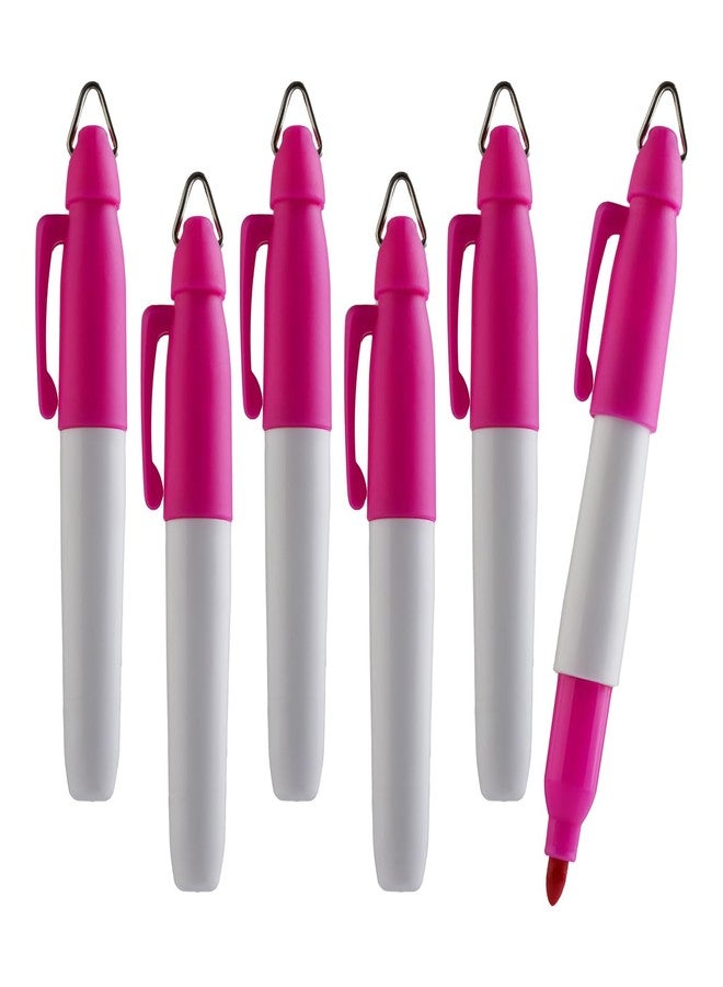TH Golf Mini Permanent Markers | Assorted Colours | Fine Point | 6 Count (Pink)