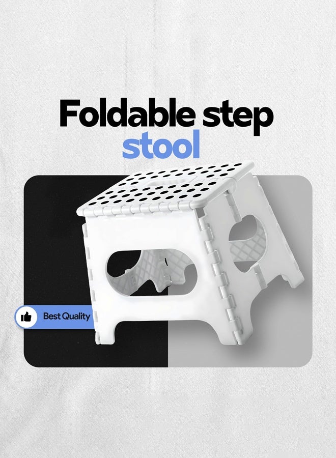 DUNISO Folding Step Stool for, Anti-Skid Foot Stools,Opens Easy with One Flip, Foldable Plastic Stool for Kitchen, Bathroom, Garden, Indoor, Stool Lightweight Outdoo (27cm H) - Image 3