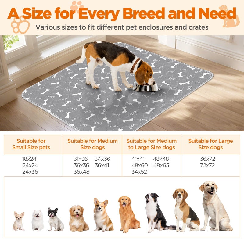 Bao dan Baodan Washable Pee Pads for Dogs, 2Pack Reusable Puppy Pads, Fast Absorbent Dog Pee Pads for Crate Pet Training Pads, Waterproof Whelping Pads for Dogs Bed Mat Crate Indoor (Grey, 18x24) - Image 2