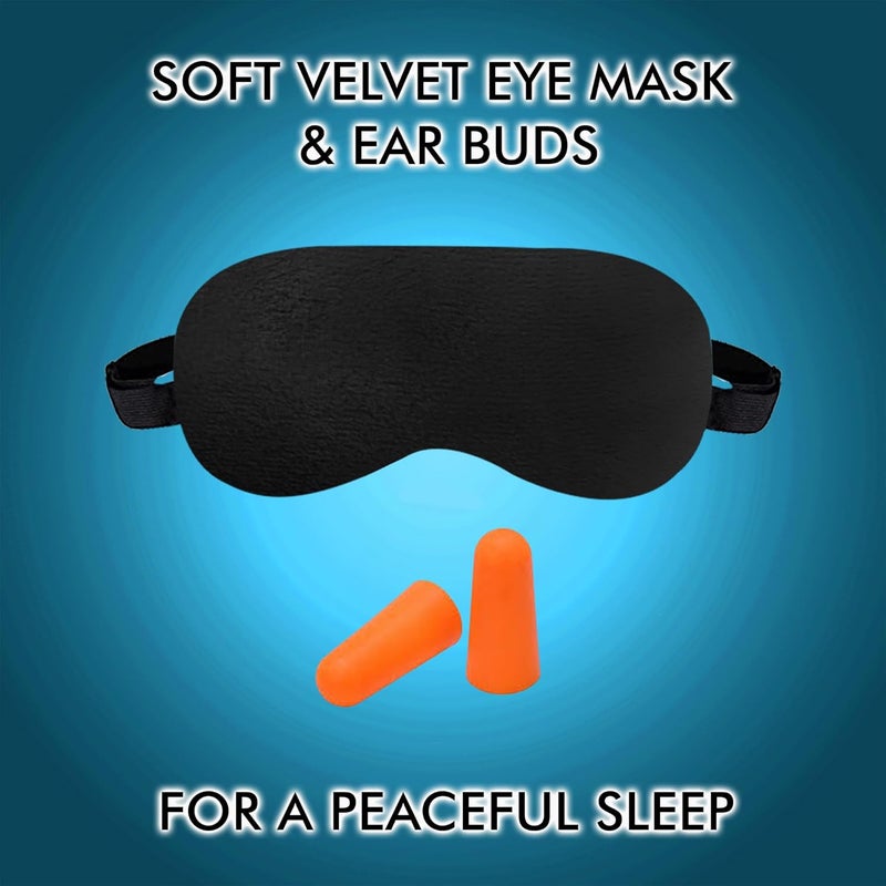 GREELI Premium Memory Foam Neck Pillow for Travel Compact Portable Airplane Travel Pillow Combo with Soft Eye Mask and Carry Bag Black - Image 5