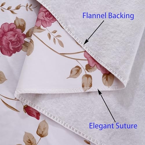 Walrus Heavy Duty Vinyl Tablecloth with Flannel Backing Waterproof Oil-Proof Plastic Table Cloth Stain-Resistant Wipeable Rectangle or Square Table Cover for Indoor and Outdoor (Flowers, 60X84 Inch) - Image 3
