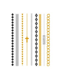 Generic 3 Sheets Metallic Gold Temporary Tattoos, Shimmer Waterproof Fake Tattoos Long Lasting Glitter Stickers  - Image 4