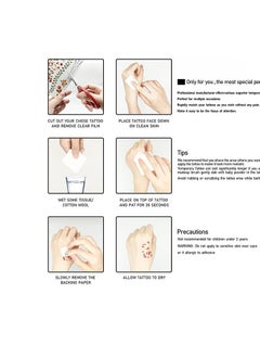 Generic 3 Sheets Metallic Gold Temporary Tattoos, Shimmer Waterproof Fake Tattoos Long Lasting Glitter Stickers  - Image 5