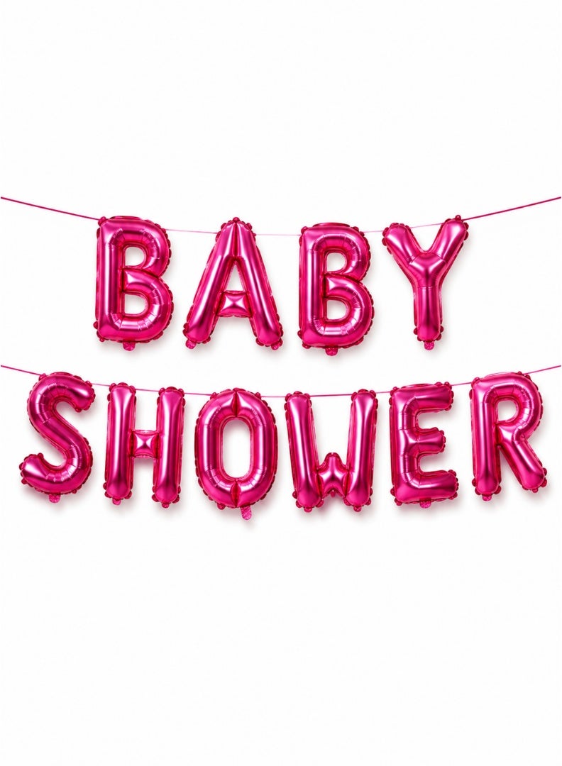 ITALO Baby Shower Foil Letter Balloon Banner Set for Baby Shower Party Decoration | Pink - Image 2
