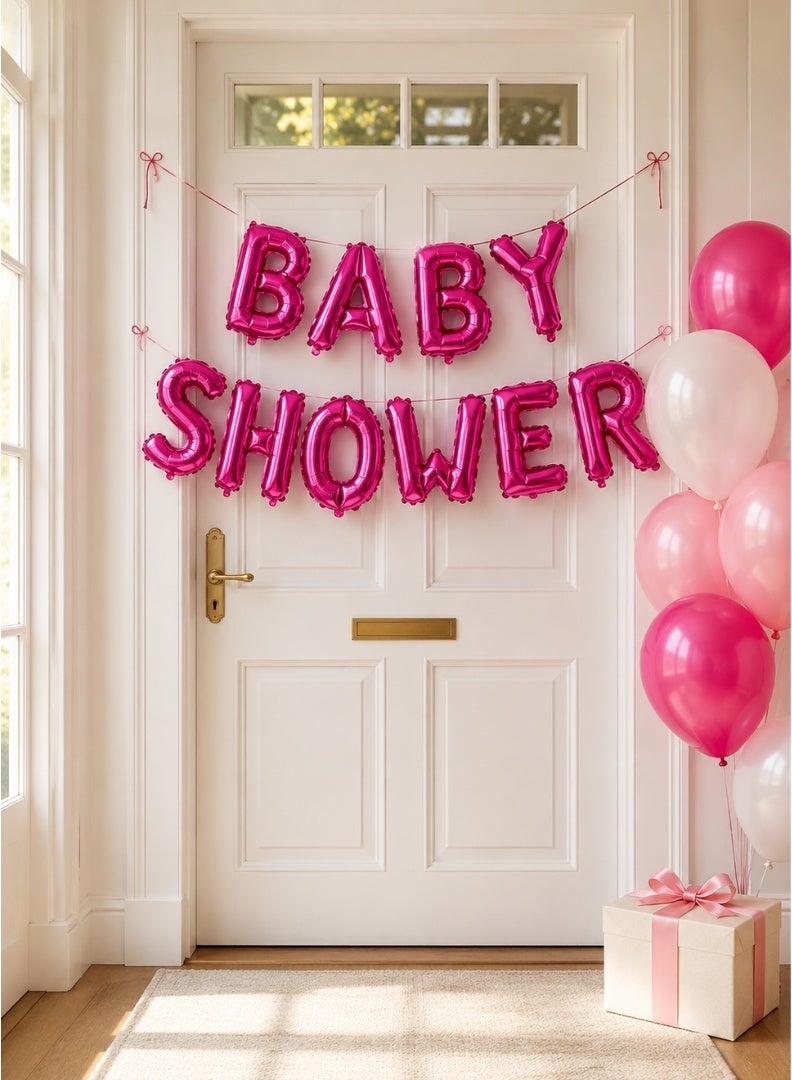 ITALO Baby Shower Foil Letter Balloon Banner Set for Baby Shower Party Decoration | Pink - Image 5