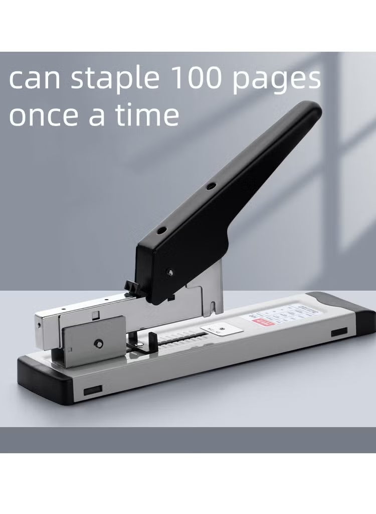 Arabest Heavy Duty Stapler，Large size labor-saving stapler can staple 100 pages once a time (Black/Grey) - Image 1