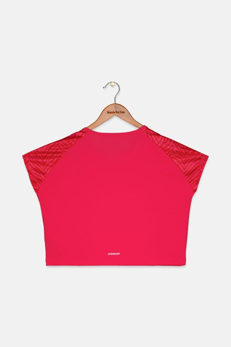 Adidas Kid Girls Designed To Move Seasonal T-shirt, Pink - Image 2