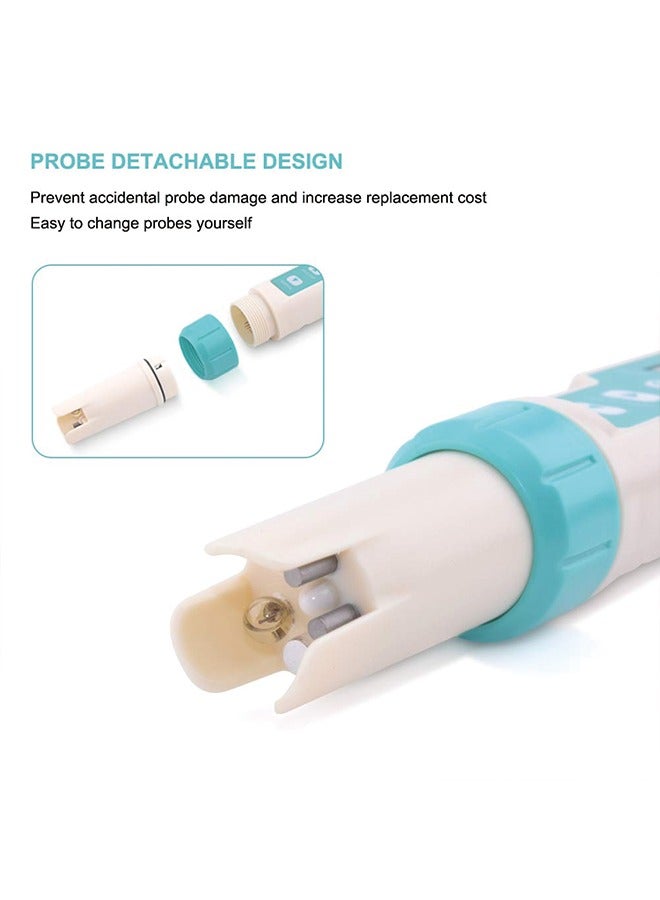 7 في 1 مقياس درجة الحموضة Gomass 0.01 عالي الدقة مختبر بي اتش رقمي للمياه TDS/EC/الملوحة/درجة الحرارة/ORP/S. قلم G/PH لاختبار مياه الشرب والزراعة المائية والنباتات وأحواض السمك وحمام السباحة - Image 3