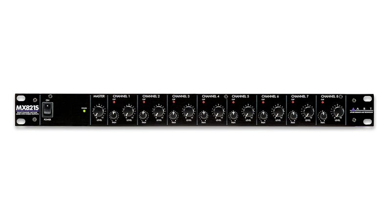 ART MX821S Eight Channel Mic/Line Mixer with Stereo Outputs, MultiColored - Image 1