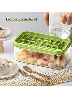Y&D Ice Cube Tray with Lid and Bin 64 Pcs Food Grade PP Sphere Ice Mold Making for Whiskey Cocktail Drink(Green）  - Image 3