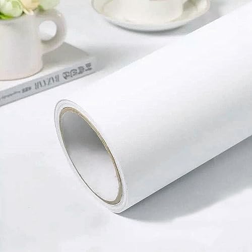 practicalWs White Contact Paper 354x118 White Peel and Stick Wallpaper Removable SelfAdhesive Thicken Wall Paper for Bedroom Walls Desks Tables Countertops - Image 1