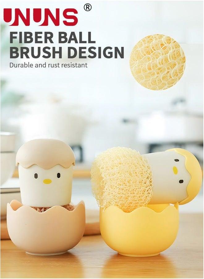 UNUNS 6PCS Eggshell Dish Brush, Washing Brush Cleaning Kitchen with Holder for Pot Pan Sink  - Image 5