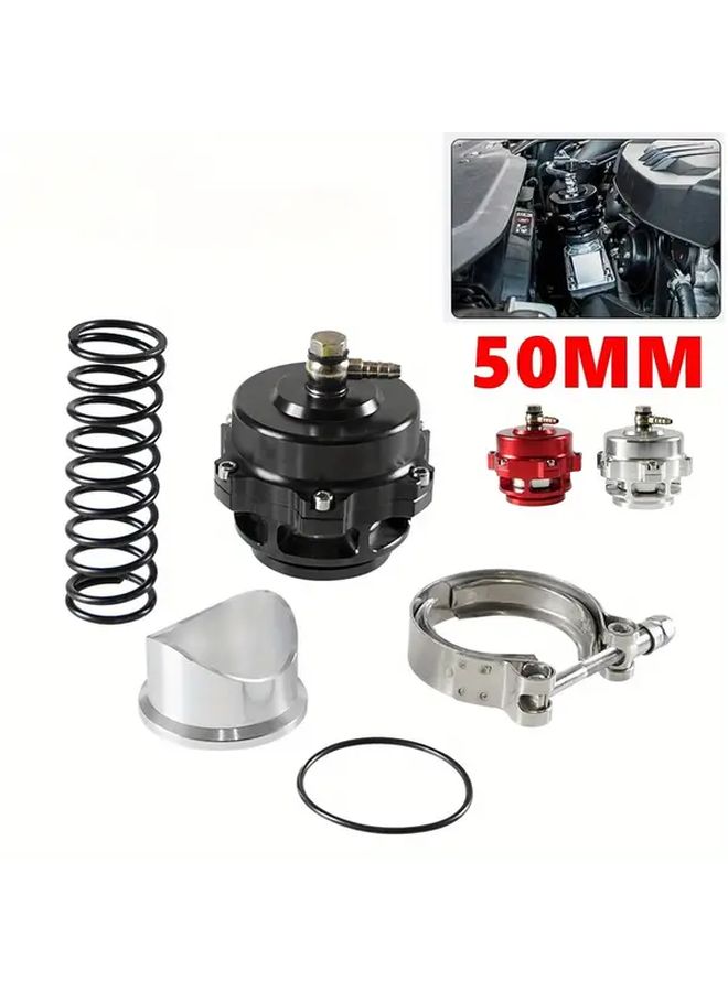 50mm Universal Turbo Blow Off Valve With Weld On Aluminum V Band Flange And Springs For 6psi To 18psi Black - Image 1