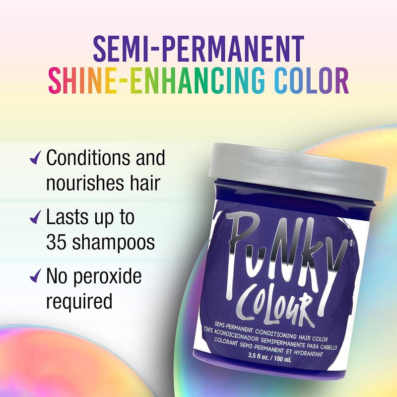 Punky Violet Semi-Permanent Conditioning Hair Color - Vegan, PPD and Paraben Free, 3.5oz - Image 2