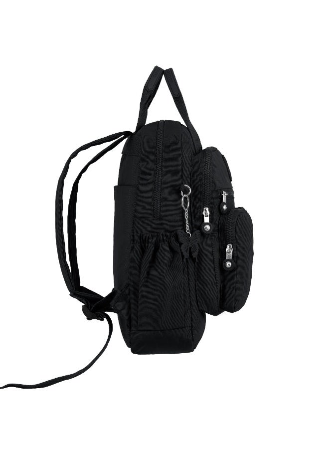 CAPRICE COLLECTION Unisex Medium Backpack – BLack, Lightweight, Water-Resistant Nylon, 10L - Image 4