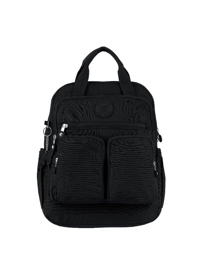 CAPRICE COLLECTION Unisex Medium Backpack – BLack, Lightweight, Water-Resistant Nylon, 10L - Image 1