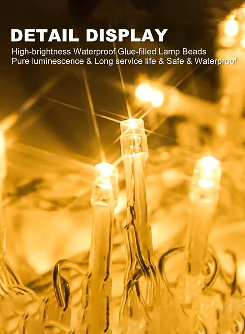 NextWave 50M LED String Lights Reel for Indoor Outdoor Use Festive Lights Plug in Twinkle Lights for Trees Room Bedroom Wedding Birthday Eid Ramadan Diwali New Year Warm White Clear Wire Balcony Room Home Decor Essentials Golden - Image 5