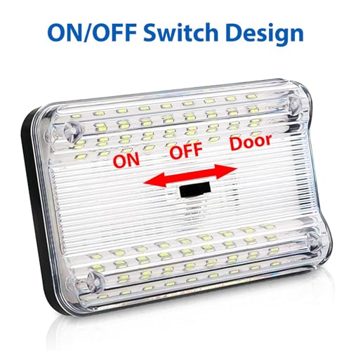 EEEKit Dome Roof Interior Light, 2PCS DC 12V 36 LED Ceiling Lights with On/Off Switch for Auto Cars Vans Camper, White - Image 3