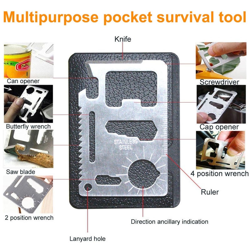 EMDMAK Survival Kit Outdoor Emergency Gear Kit for Camping Hiking Travelling or Adventures (Black) - Image 4