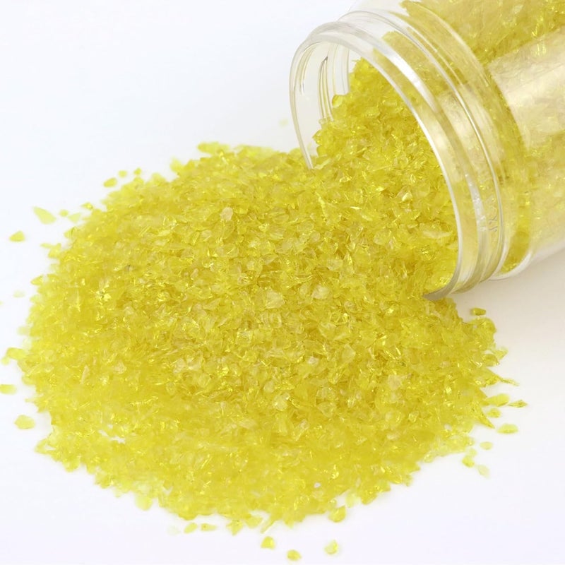 orgner 950g Yellow Crushed Glass: High Luster Shiny Uneven 2-6mm Recycled Glass for Cheerful Resin, Bright Crafts, Decorative Bowls, Home Decor, DIY. - Image 1