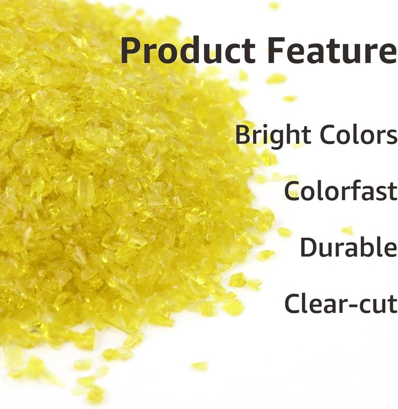 orgner 950g Yellow Crushed Glass: High Luster Shiny Uneven 2-6mm Recycled Glass for Cheerful Resin, Bright Crafts, Decorative Bowls, Home Decor, DIY. - Image 2