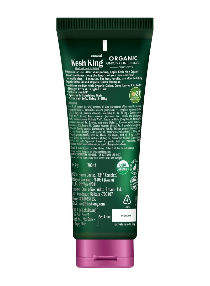 emami Kesh King Organic Onion Conditioner With Curry Leaves For Hydrated And Nourished Hair For All Hair Types 200 ML - Image 3